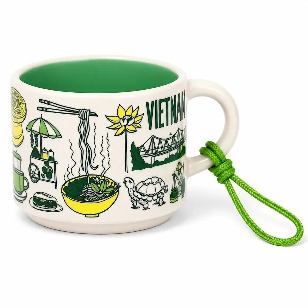 Starbucks Vietnam Been There Series 2oz Demitasse Mug Ornament NIB Discontinued